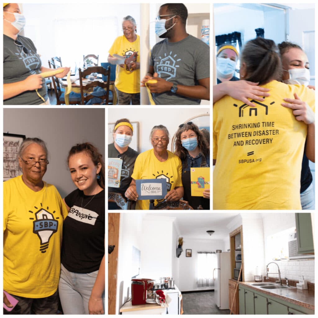 Ms. Ophelia showing off her favorite cards during her ribbon-cutting ceremony in Houma, Louisiana