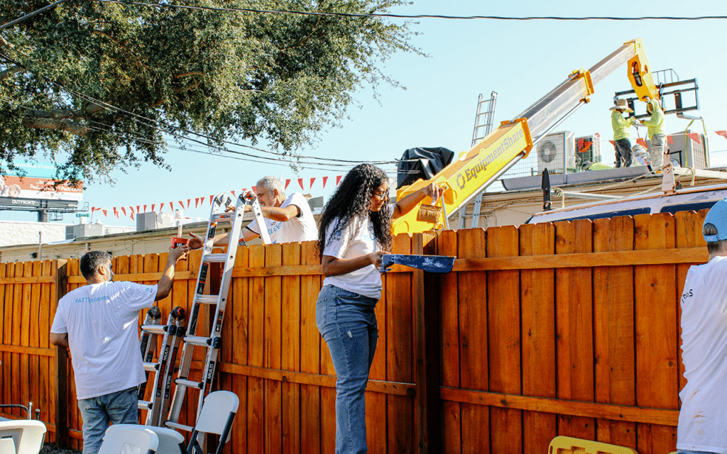 AT&T volunteers helping rebuild a home after Hurricane Milton