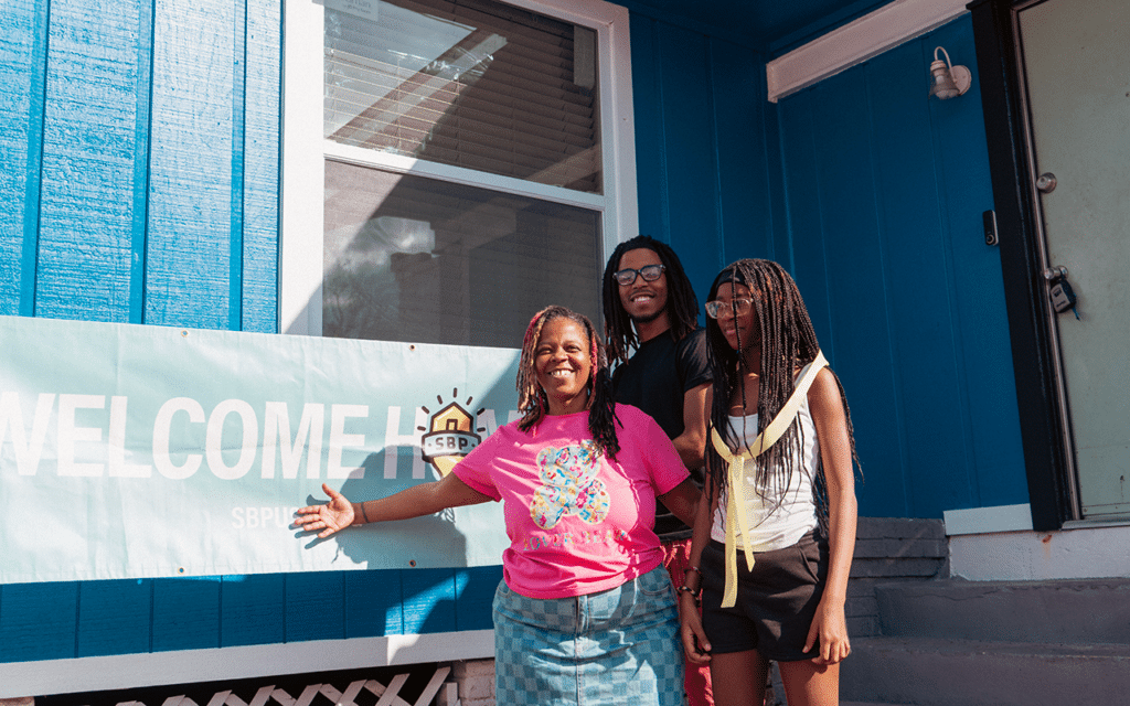 family celebrates rebuilding of home after hurricane helene